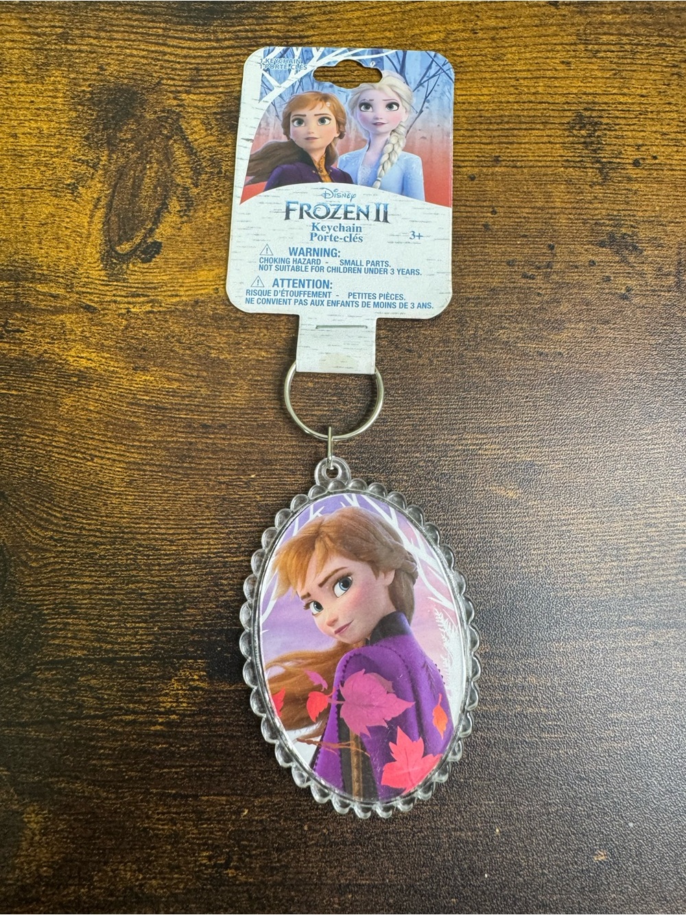 Disney Anna Purple and Pink Oval Keychain